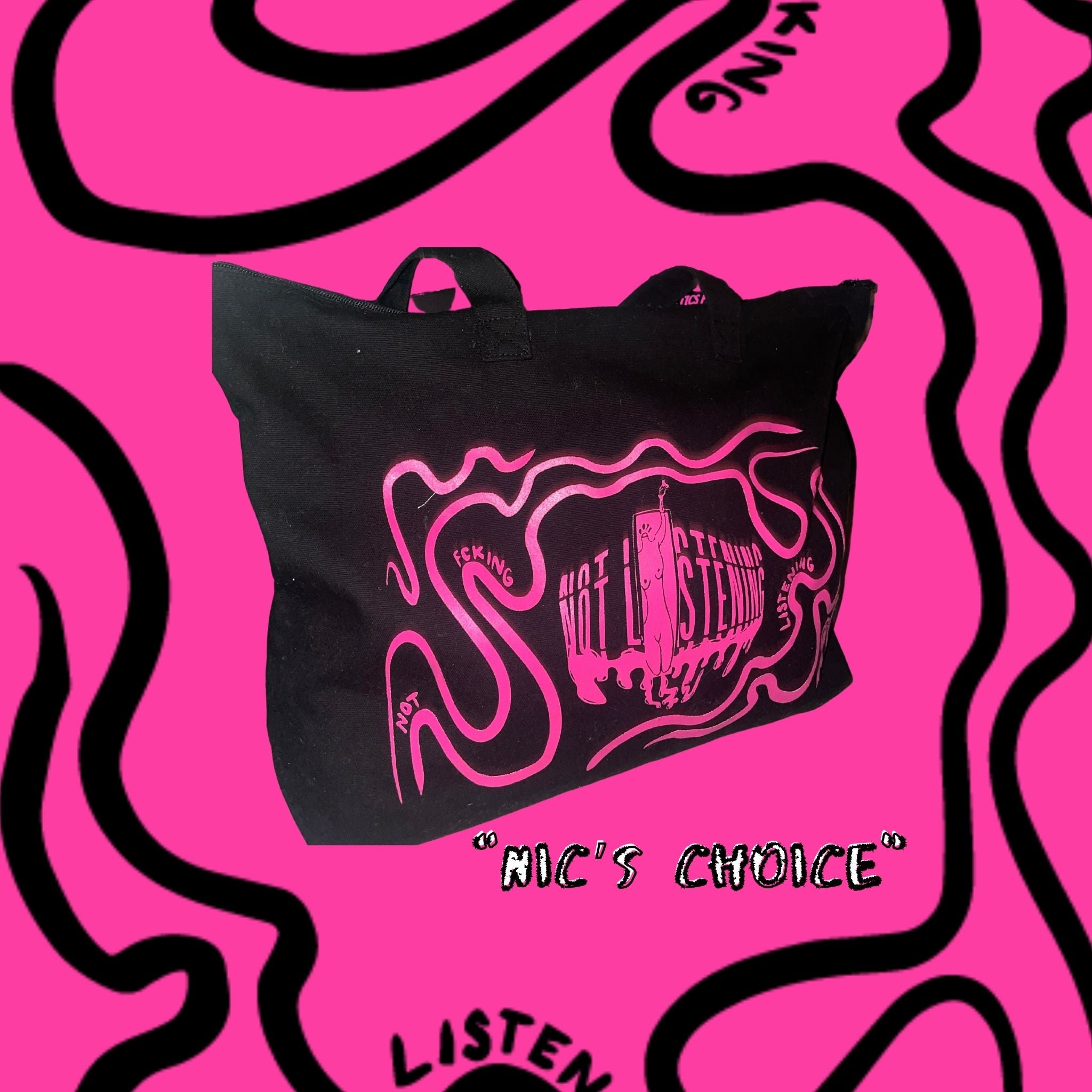 NOT LISTENING X LZU TOTES